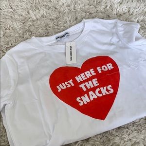 Just here for the snacks t-shirt